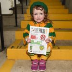 Donegal supporter Cassie-Rose Melly, age 3, from Lettermacaward, Co Donegal, prior to the EirGrid Ulster GAA Football U21 Championship Final in Armagh. Photo by Philip Fitzpatrick/Sportsfile