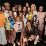 Mary from Dungloe winner Alisha Medford, the Glasgoew Mary, with extended family at the crowning cabaret on Sunday night.