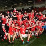 Naomh Colmcille celebrate their Ulster Junior Football final win over Belnaleck in Celtic Park, Derry on Saturday night. See pages 36/37. Picture: Declan Doherty