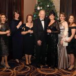 Annette Doherty, Chrissie Doherty, Edel McGrenaghan, Pat Doherty, Joe Reilly, Geraldine Kerr, Caroline Stewart, Clare Shields and Eileen Bradley at the North West Breast Cancer Charity Ball in the Silver Tassie on Friday night. Photo: Donna El Assaad