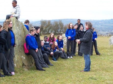 Storyteller Joe Brennan joined first year students from Errigal College at Beltony Stone Circle last Friday