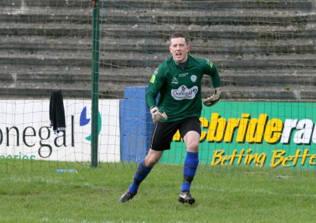 Ciaran Gallagher made a fine last-gasp save to send Finn Harps second in the table.