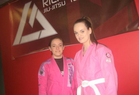 Katie Sweeney (right) from Kincasslagh with Mairead Coyle at the Rilion Gracie Academy in Letterkenny.