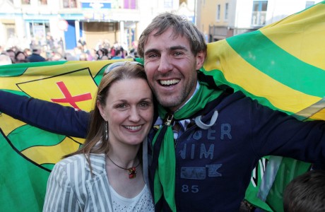Jason and Sharon Black at the welcome home reception in Letterkenny on Monday night.