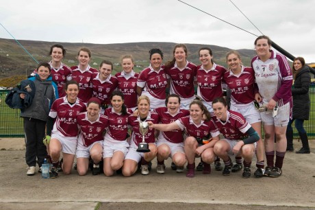 Termon ladies celebrate winning the Gaelteacht Championship.