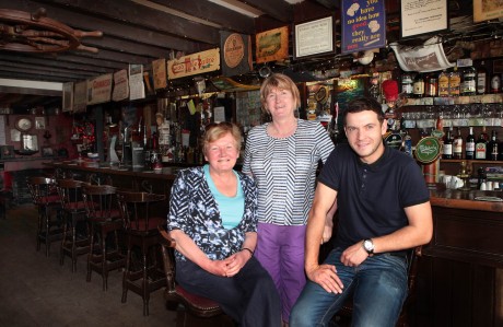 Breege Mackey (left), proprietor, with her sister Sheila and son Gavin, manager of the Bridge Bar, Ramelton.