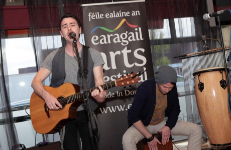 Mickey Joe Harte and Mickey D performing at the launch of the Earagail Arts Festival in the Station House Hotel on Friday night.