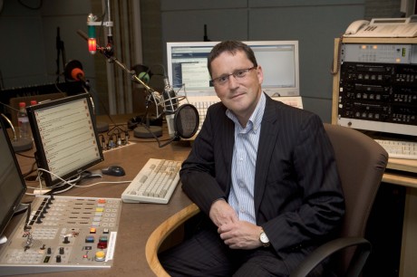 George Lee pictured in studio at RTE Radio 1.