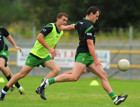 Michael Murphy and Eamonn McGee in training for the Ulster final with Monaghan.