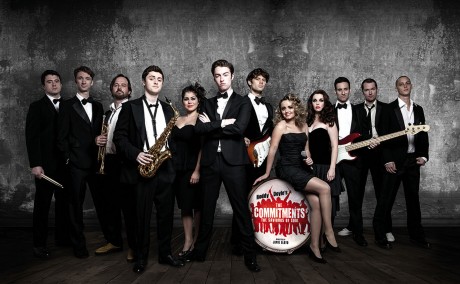 Denis Grindel (centre) and the cast of West End musical version of The Commitments. Photo: Trevor Leighton