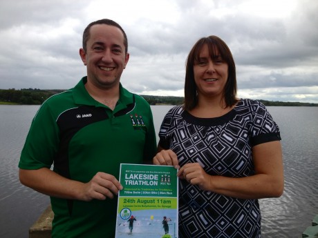 Niall Clancy of Mullaghmore Tri Club with Eimear Keon of Erne Enterprise Development Company.