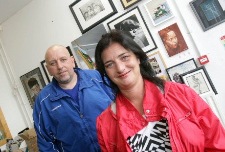 Artist Rachael Bradley with mentor Peadar McDaid, Create-A-Link. Photo: Donna McBride