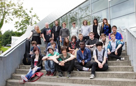 Students of Music at the Regional Cultural Centre with tutors. Photo: Donna McBride