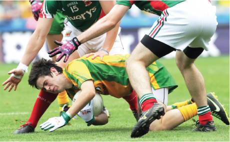 Donegal's Eoin McHugh feeling the pressure against Mayo.