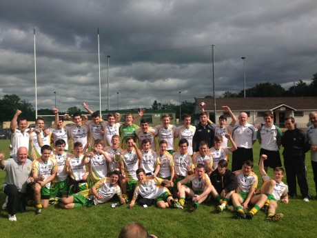 Donegal Under 17s celebrate their win on Saturday.