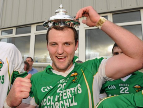 Michael Murphy celebrates after firing Glenswilly to the title in 2011.