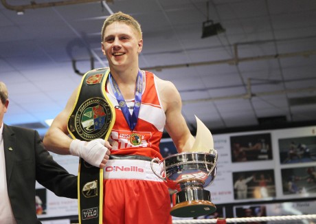 Finn Valley boxer Jason Quigley after winning the Middleweight Elite final in 2013