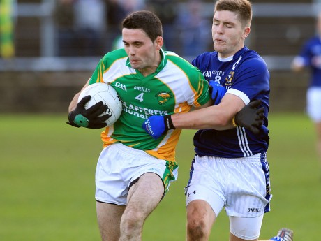 Glenswilly captain James Pat McDaid in action against St Gall's.