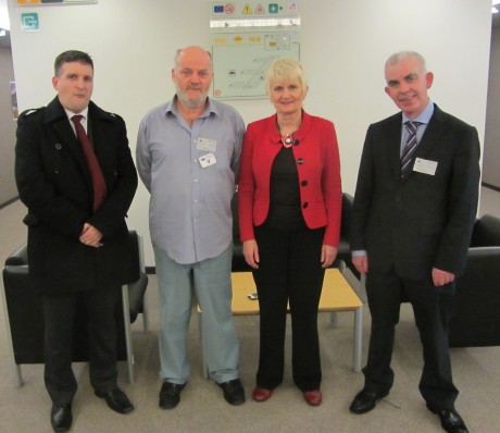 Independent MEP Marian Harkin facilitated windfarm campaigners to meet European Commission officials in Brussels on Monday, November 4th.  Pictured in Brussels were (L to R)  Damian McCallig, Donegal Town, Adviser Glenties Wind farm Group;  Ernan O'Donnell, Chairman Glenties Windfarm Group, Glenties; Marian Harkin MEP, Peter Crossan, Adviser Glenties Windfarm Group.