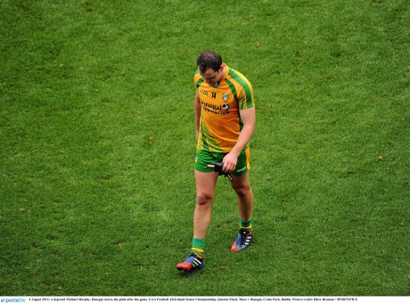 Michael Murphy trundles off Croke Park after Donegal's defeat by Mayo in the 2013 All-Ireland quarter-final.