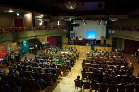 Jason Black speaks to the crowd in Buncrana.