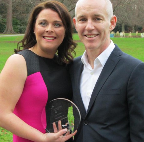 Diane Harvey with Today FM's Ray D'Arcy at the awards yesterday.