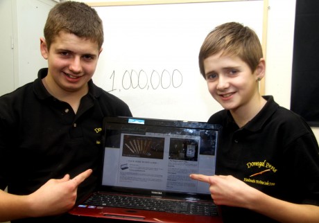 Donegal Pens brothers Ronan and Conor Mc Garvey celebrating 1,000,000 page views on their website www.donegalpens.com
