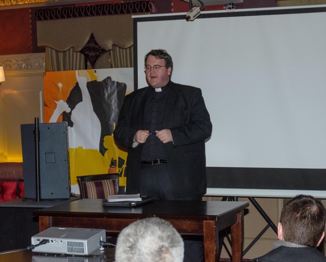Fr John Joe Duffy speaking at the meeting.