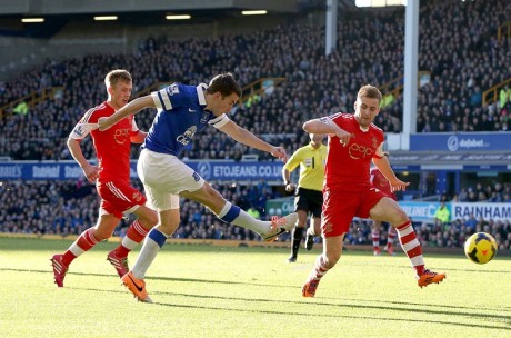 Seamus Coleman scores for Everton against Southampton.