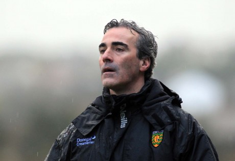 Donegal Manager Jim McGuinness watches the action in O'Donnell Park. Photo: Donna McBride