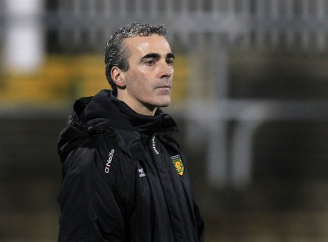 Jim McGuinness, Donegal manager, assesses his troops during Wednesday's game.