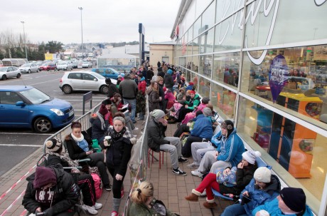 A section of the queue for Garth Brooks tickets at Letterkenny Shopping Centre.