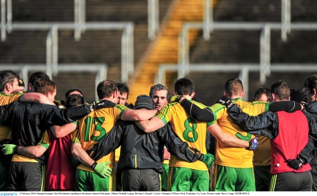 Jim McGuinness addresses his squad