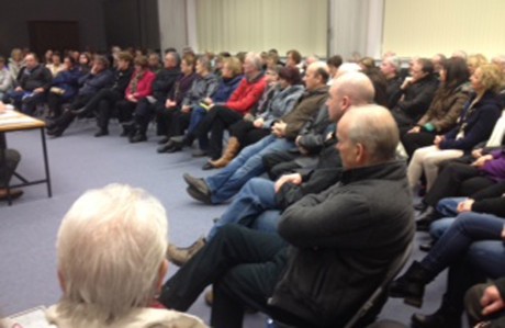 The large attendance at the meeting to Save Bunbeg Post Office.