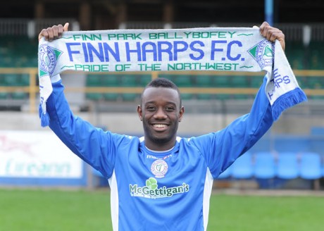 Carel Tiofack netted his first goal for Finn Harps in the big win over Cobh Ramblers