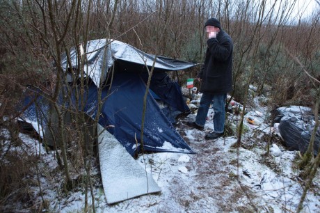 'Paddy' who lives in this tent near the centre of Letterkenny.