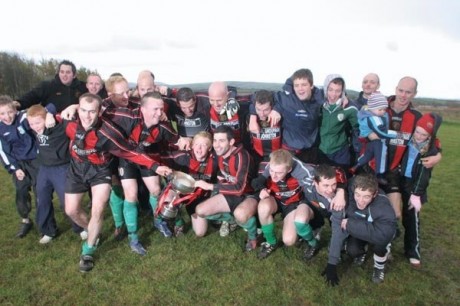 Kildrum Tigers celebrate their last Ulster Senior League title win in 2008.