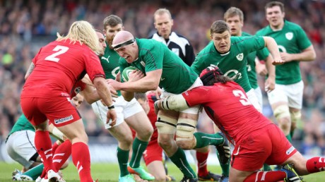 Paul O'Connell on the charge against Wales.