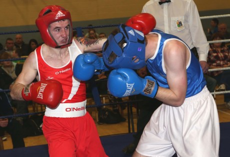 Dennis Lafferty (red) will be in action at the Raphoe ABC tournament