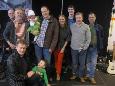 Members of Goats Don't Shave pictured with Gary and Carleen Gallagher, Maghery, and their daughter Lucy, following fund-raising concert at Ionad Spoirt na Rosann, Dungloe on St Patrick's Day.