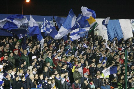 A packed Town End terrace at Finn Park for the play-off against Waterford United in November 2007.