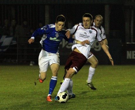 Ruairi Keating of Finn Harps in action against Galway. Photo: Donna El Assaad