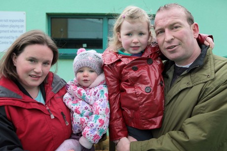 Kieran Murray with his wife Olivia and daughters Grace and Chloe.