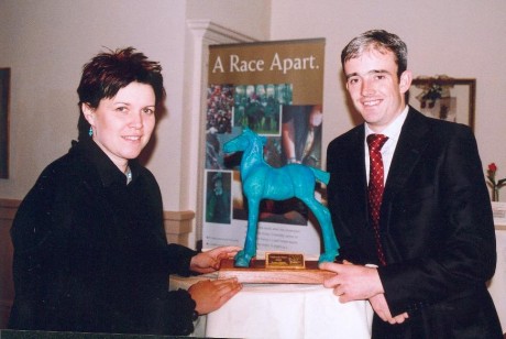 Marina making a presentation to horse racing legend Ruby Walsh.