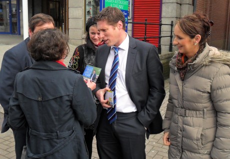 Sinn Fein's Matt Carthy canvassing in Letterkenny.