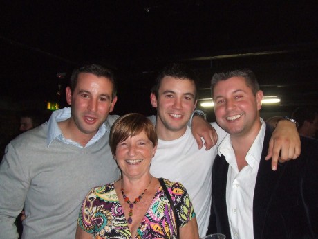 Rising star, singer Eoin Glackin (centre) with his brothers and mother, Ramelton native Eileen Glackin (nee McDaid). Eoin is the grandson of late Tudy and Kathleen McDaid of Aughnish Road, Ramelton.