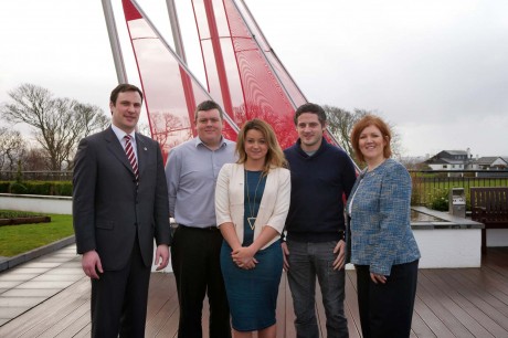 L-r; Derek O'Reilly (BNI), David McEvoy, Emma Boylan, Kevin Martin and Sandra Hart (BNI).