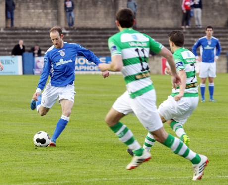 Finn Harps Michael Funston in action against Shamrock Rovers B. Photo: Donna El Assaad