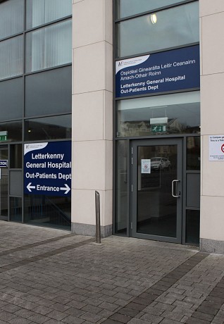 The entrance to the new Letterkenny General Hospital Out-Patients Department.