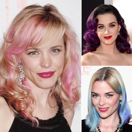 Celebrities are loving bright-coloured hair.